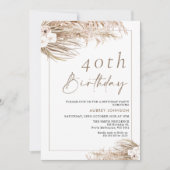 Boho Pampas Gras Boomgaarden Frame Verjaardag Kaart (Voorkant)