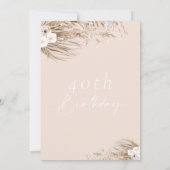 Boho Pampas Gras Boomgaarden Frame Verjaardag Kaart (Achterkant)