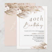 Boho Pampas Gras Boomgaarden Frame Verjaardag Kaart (Voorkant / Achterkant)