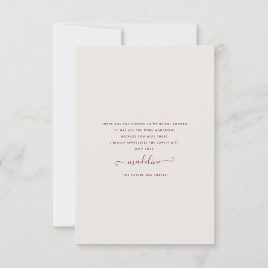 Boho Pampas Gras Bruidsborrel Bedankkaart (Achterkant)