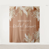 Boho Pampas Gras Bruidsdiner Wandkleed (Voorkant)