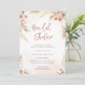 Boho Pampas Gras Bruidsdouche Kaart (Staand voorkant)