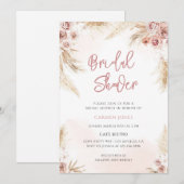 Boho Pampas Gras Bruidsdouche Kaart (Voorkant / Achterkant)