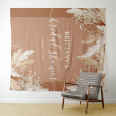 Boho Pampas Gras Bruidsdouche Wandkleed (In Situ (horizontaal))