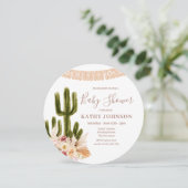 Boho Pampas Gras Bruiloft Cactus Bloemen Kaart (Staand voorkant)