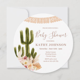 Boho Pampas Gras Bruiloft Cactus Bloemen Kaart