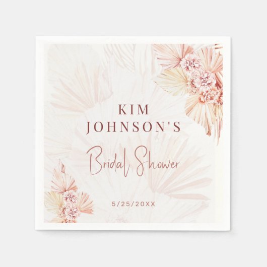 Boho Pampas Gras Bruiloft Feest Moderne Boheemse Servet (Voorkant)