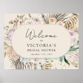 Boho Pampas Gras Bruiloft Feest Welkomstbord Poster (Voorkant)