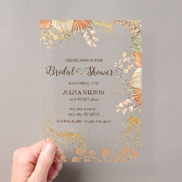 Boho pampas gras bruiloft feestje  acryl uitnodigingen