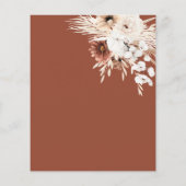 Boho Pampas Gras Bruiloft Platte Menu (Achterkant)