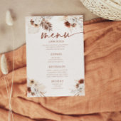 Boho Pampas Gras Bruiloft Platte Menu