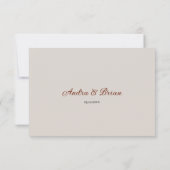Boho Pampas Gras Bruiloft RSVP Antwoord (Achterkant)