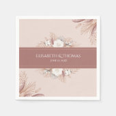 Boho Pampas Gras Bruiloft  Servet (Voorkant)
