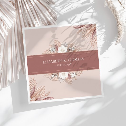 Boho Pampas Gras Bruiloft  Servet
