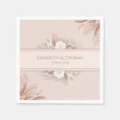 Boho Pampas Gras Bruiloft  Servet (Voorkant)