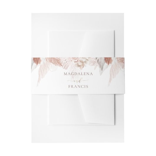 boho pampas gras bruiloft uitnodigingen wikkel (Voorkant Voorbeeld)