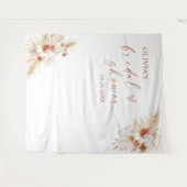 Boho Pampas Gras Bruiloftsbad Backdrop Tapijt Wandkleed (Voorkant (horizontaal))