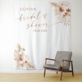 Boho Pampas Gras Bruiloftsbad Backdrop Tapijt Wandkleed (In situ)