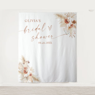 Boho Pampas Gras Bruiloftsbad Backdrop Tapijt  Wandkleed