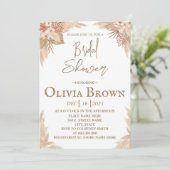 Boho Pampas Gras Bruiloftsborrel Kaart (Staand voorkant)