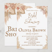 Boho Pampas Gras Bruiloftsborrel Kaart (Voorkant / Achterkant)