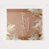 Boho Pampas Gras Bruiloftsfeest Wandkleed (Voorkant (horizontaal))