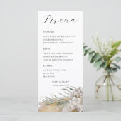 Boho Pampas Gras Bruiloftsmenu Menu (Staand voorkant)