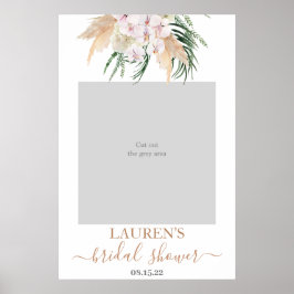 Boho Pampas Gras Bruiloftsshower Foto Prop Poster