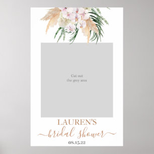 Boho Pampas Gras Bruiloftsshower Foto Prop Poster