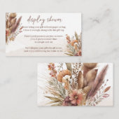 Boho pampas gras display douche behuizing kaart (Voorkant / Achterkant)