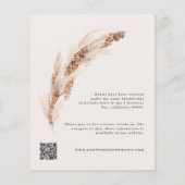 Boho pampas gras elegant bruiloft flyer (Achterkant)