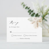 boho pampas gras en greenery rsvp card (Staand voorkant)
