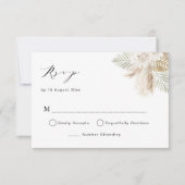 boho pampas gras en greenery rsvp card kaartje (Voorkant)
