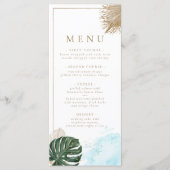 Boho pampas gras en palmen tropisch strand menu (Voorkant)