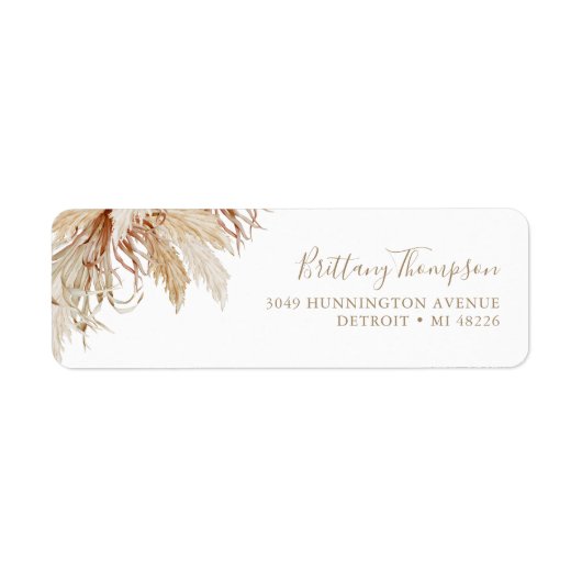 Boho Pampas Gras Etiket (Voorkant)