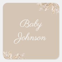 Boho Pampas Gras Favor Tag | Neutraal Beige Rustie