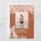 Boho Pampas Gras FOTO Terracotta Save The Date (Voorkant)