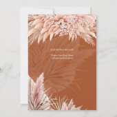 Boho Pampas Gras FOTO Terracotta Save The Date (Achterkant)