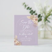 Boho Pampas Gras Gedempte Lavendel Bewaar De Datum Save The Date (Staand voorkant)