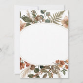 Boho Pampas Gras Gedroogde Bloem Bruiloft Uitnodig Kaart (Achterkant)
