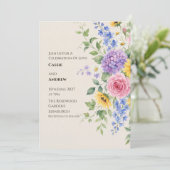 Boho Pampas Gras Gedroogde Bloem Bruiloft Uitnodig Kaart (Staand voorkant)