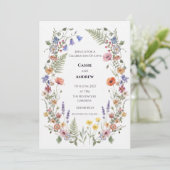 Boho Pampas Gras Gedroogde Bloem Bruiloft Uitnodig Kaart (Staand voorkant)