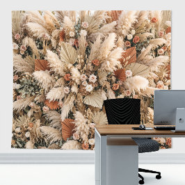 Boho Pampas Gras Gedroogde Bloemen Bruiloft Achter Wandkleed