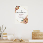 Boho Pampas Gras Gedroogde Boeket Welkom  Poster (Keuken)