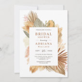 Boho Pampas Gras Gedroogde Palmbladeren Bruidsdouc Kaart (Voorkant)