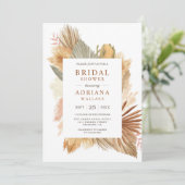 Boho Pampas Gras Gedroogde Palmbladeren Bruidsdouc Kaart (Staand voorkant)