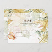 Boho Pampas Gras Gele Trouwansichtkaart Briefkaart (Voorkant / Achterkant)