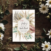 Boho Pampas Gras Geslacht bekend maken Uitnodiging