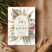 Boho Pampas Gras Geslacht bekendmaking Uitnodiging