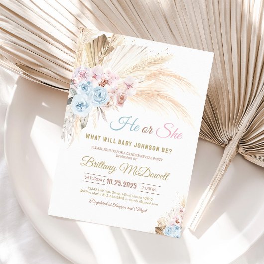 Boho Pampas Gras Geslacht Onthulling Kaart